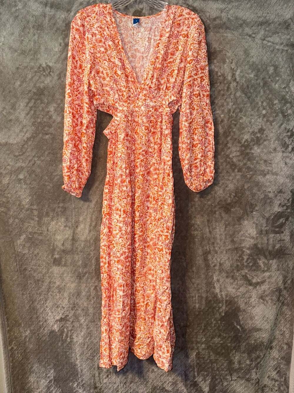 Old Navy Floral Cut-Out Long Sleeve Maxi Dress Size S - Picture 2 of 6